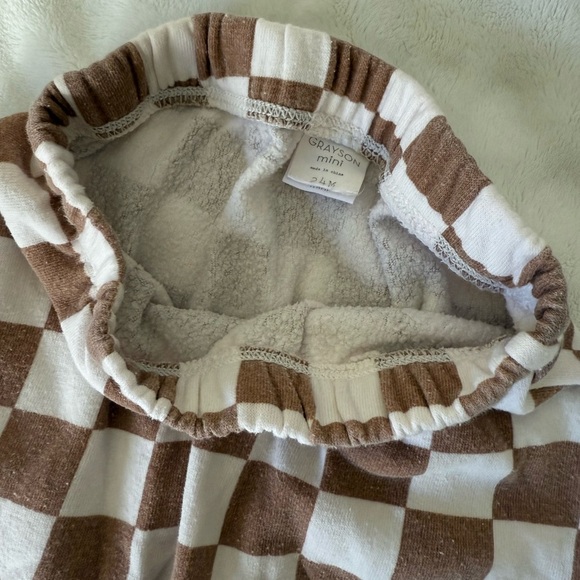 Grayson mini checked 24 month set miles the label olive green sweat baby toddler - Picture 4 of 7